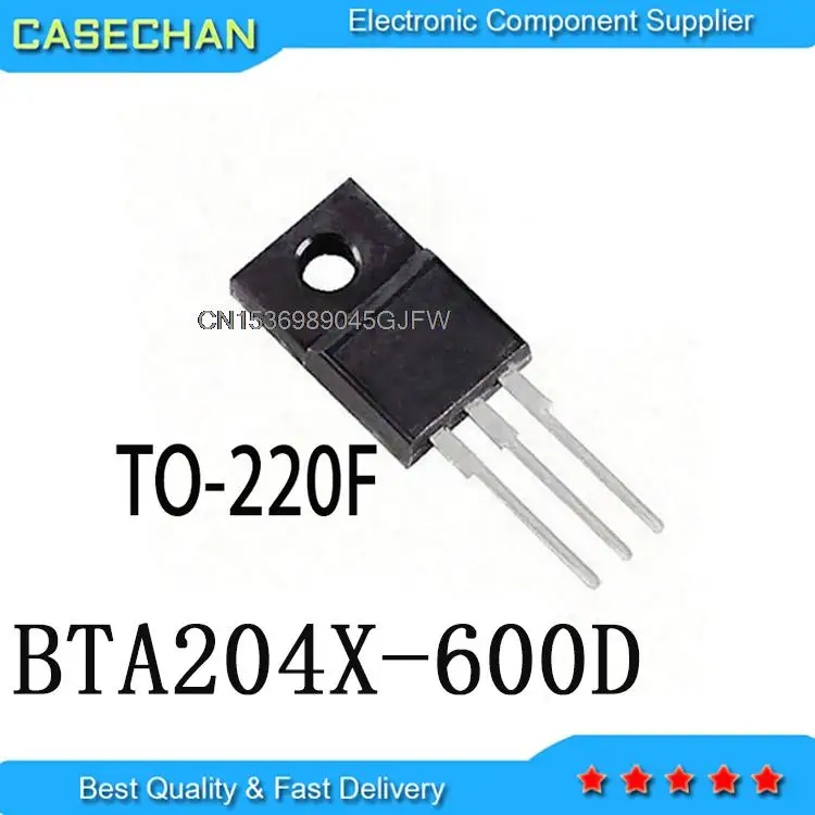 BTA204X-600D TO-220F BTA204X BTA204X600D 10 PEÇAS Novas e Originais