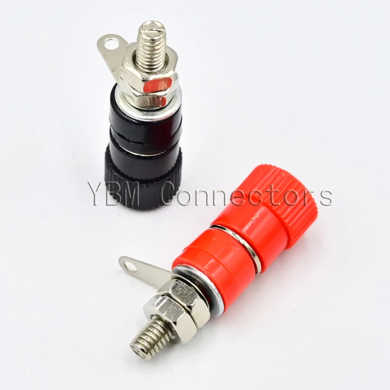 5Pcs Banana 4mm Socket Professional Binding Post Nut Banana Plug Jack Connector Nickel Plated YTQHANF