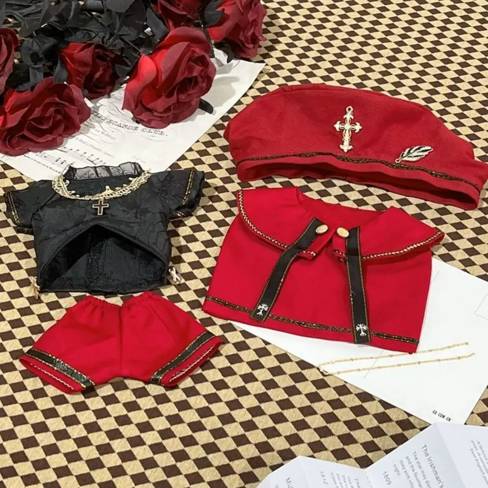 

Cross 20cm Cotton Doll Clothes Beret Knight Pattern 20cm Doll Clothes Suit Mini Clothes Shawl Cute Doll 20cm Clothes