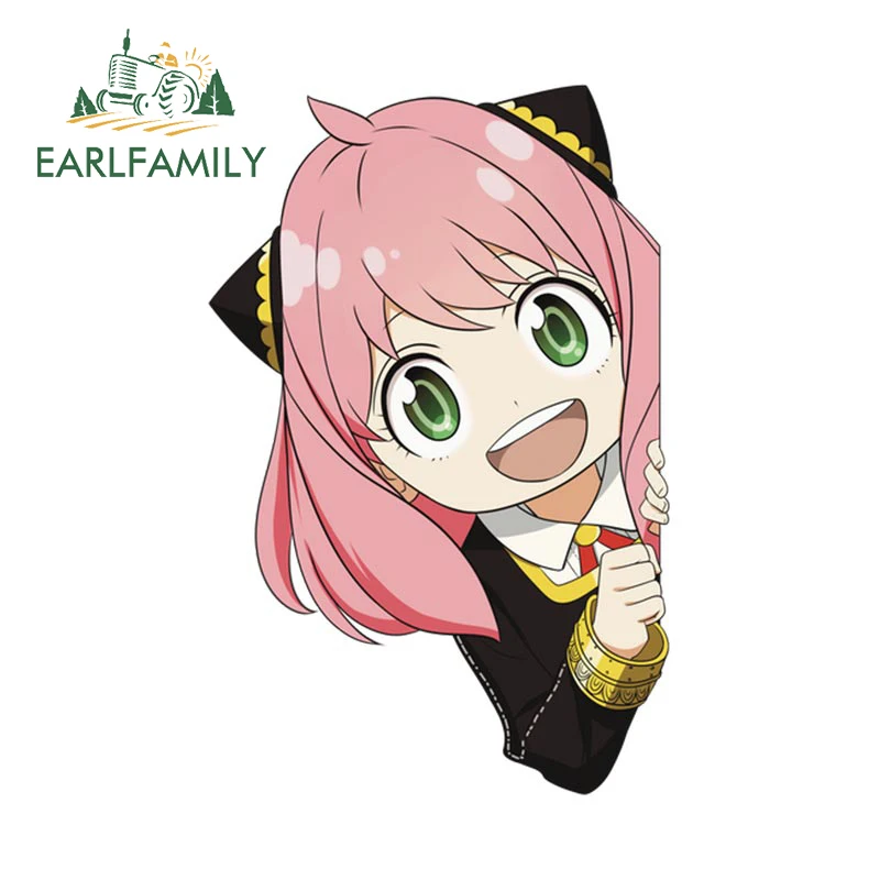 

EARLFAMILY 13cm x 8.3cm Anya Peeker Car Accessories Stickers Windows Windshield Laptop Waterproof Decal Campervan Anime Decor