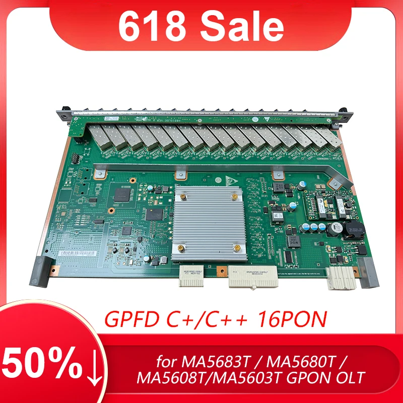 오리지널 FTTH GPFD GPON 보드 16포트, 16개 클래스 B+/C+/C++ SFP 모듈 포함, MA5680T / MA5608T/MA5603T / MA5683T GPON OLT용