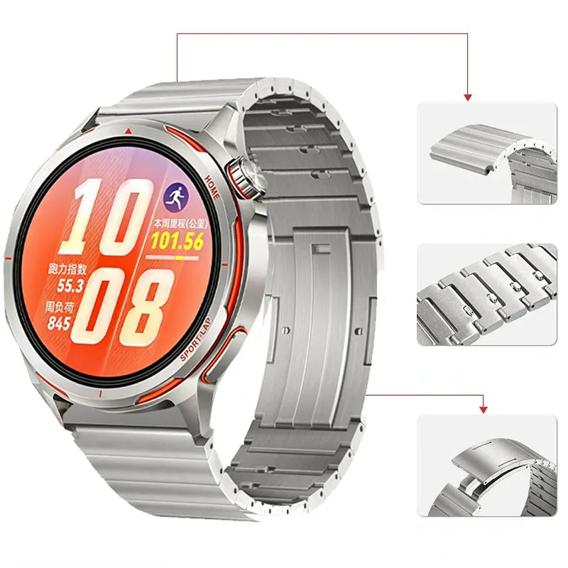 

Ремешок из титанового сплава 22 мм для Amazfit Max/Balance 2, OPPO X3 X, роскошная замена для Huawei Watch 4, GT6, 5Pro, Runner 2, Ultimate 2