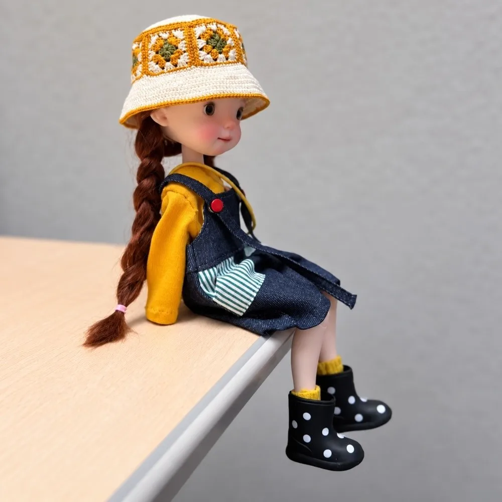 Polka Dot Pattern Doll Rain Boots Waterproof Silicone 1/6 Scale Boots Rain Protection Doll Footwear