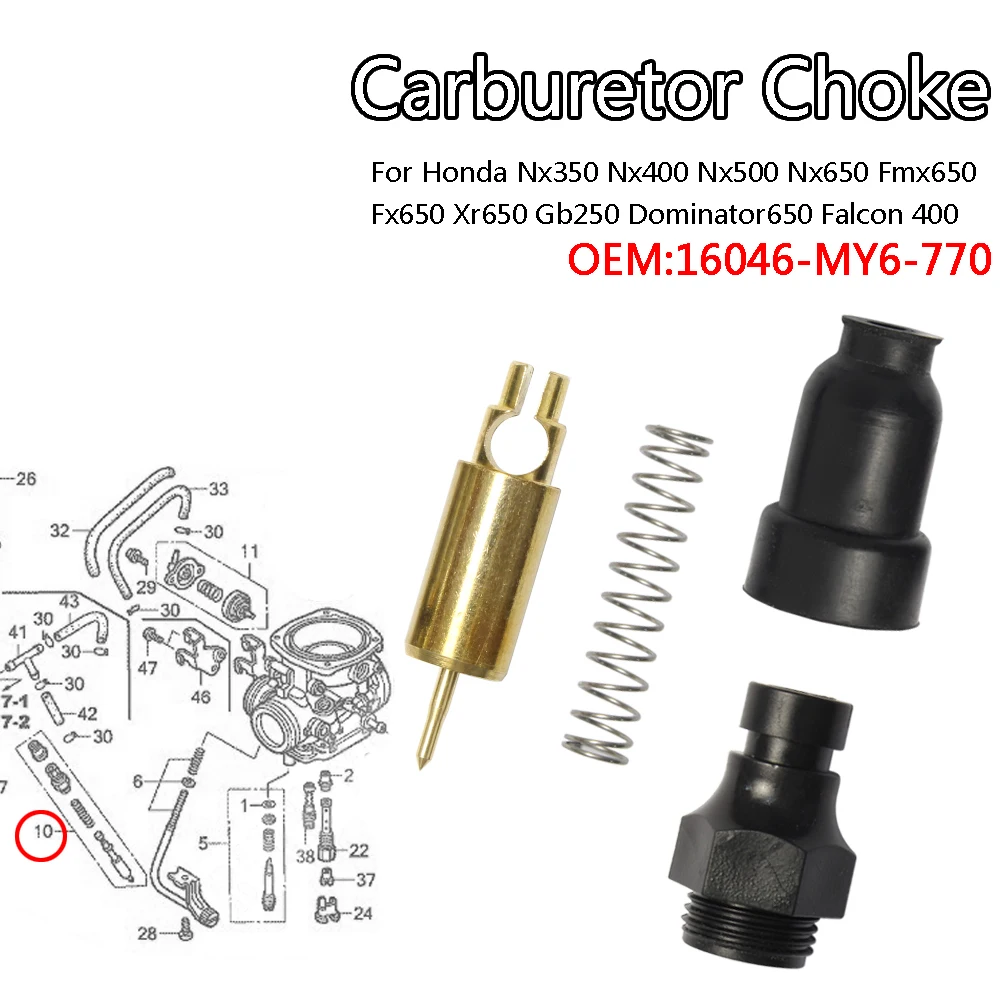 Carburetor Choke Repair Kit For Honda Nx350 Nx400 Nx500 Nx650 Fmx650 Fx650 Xr650 Gb250  Dominator650 Falcon 400