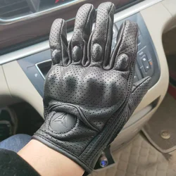 Retro Motorcycles Gloves Men Women Moto Retro Leather Carbon Cycling Winter Glove Motorbike Motorcross Outdoor ATV Motor Guantes