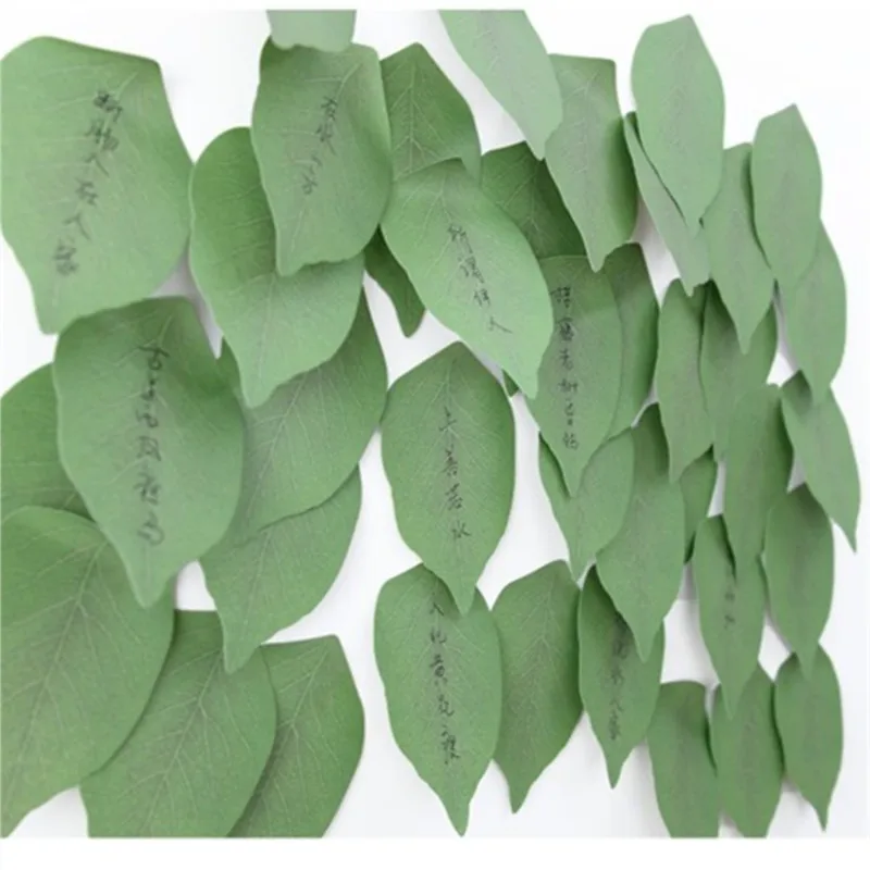 4 pcs/Lot total 200 page Leaf Shape Sticky Notes Cartoon Memo Pad Sticker Bookmark Stationery Office Accessories