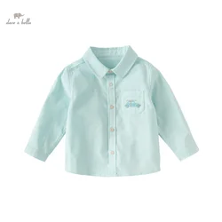 Dave Bella Children Shirt 2024 New Spring Boys Baby Kids Pure Cotton Long Sleeves Fashion Gentleman Casual Top Formal DB1248296