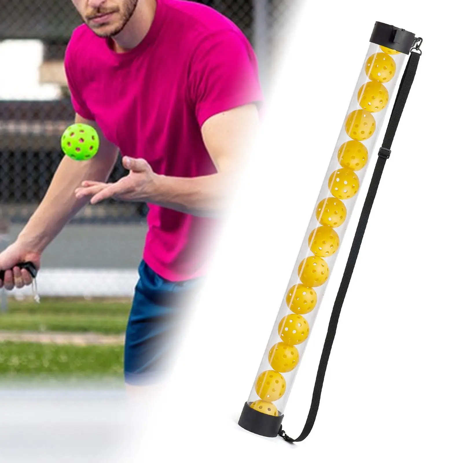 

Pickleball Pick up Device Tennis Balls Collector Pick Tube Clear Pickleball Pickup Tube for Exercise Outdoor Practice Training