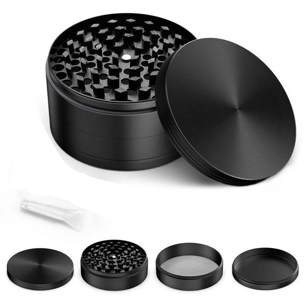 3 Inch Herb Grinder Metal Tobacco for Smoking 75mm 4 Layer Zinc Alloy Herbal 4 Pieces Smoke Accessories Big Large 100MM