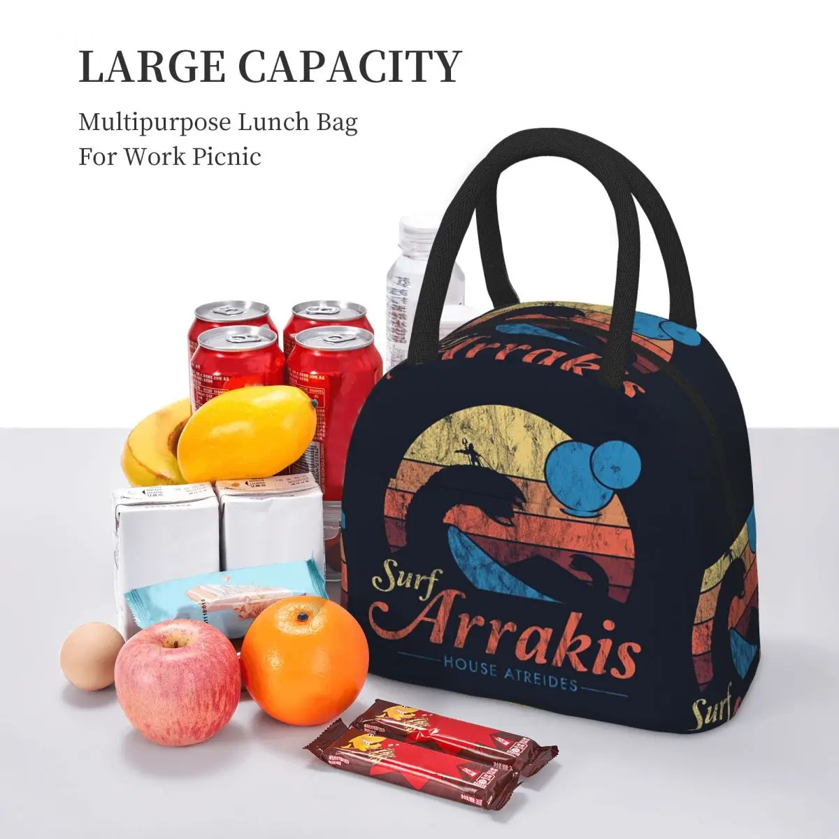 زيارة Arrakis المتعثرة تصفح الكثبان الرملية الخيال العلمي أكياس الغداء معزول بينتو صندوق المحمولة حقيبة الغداء نزهة أكياس حقيبة حرارية للمرأة #5