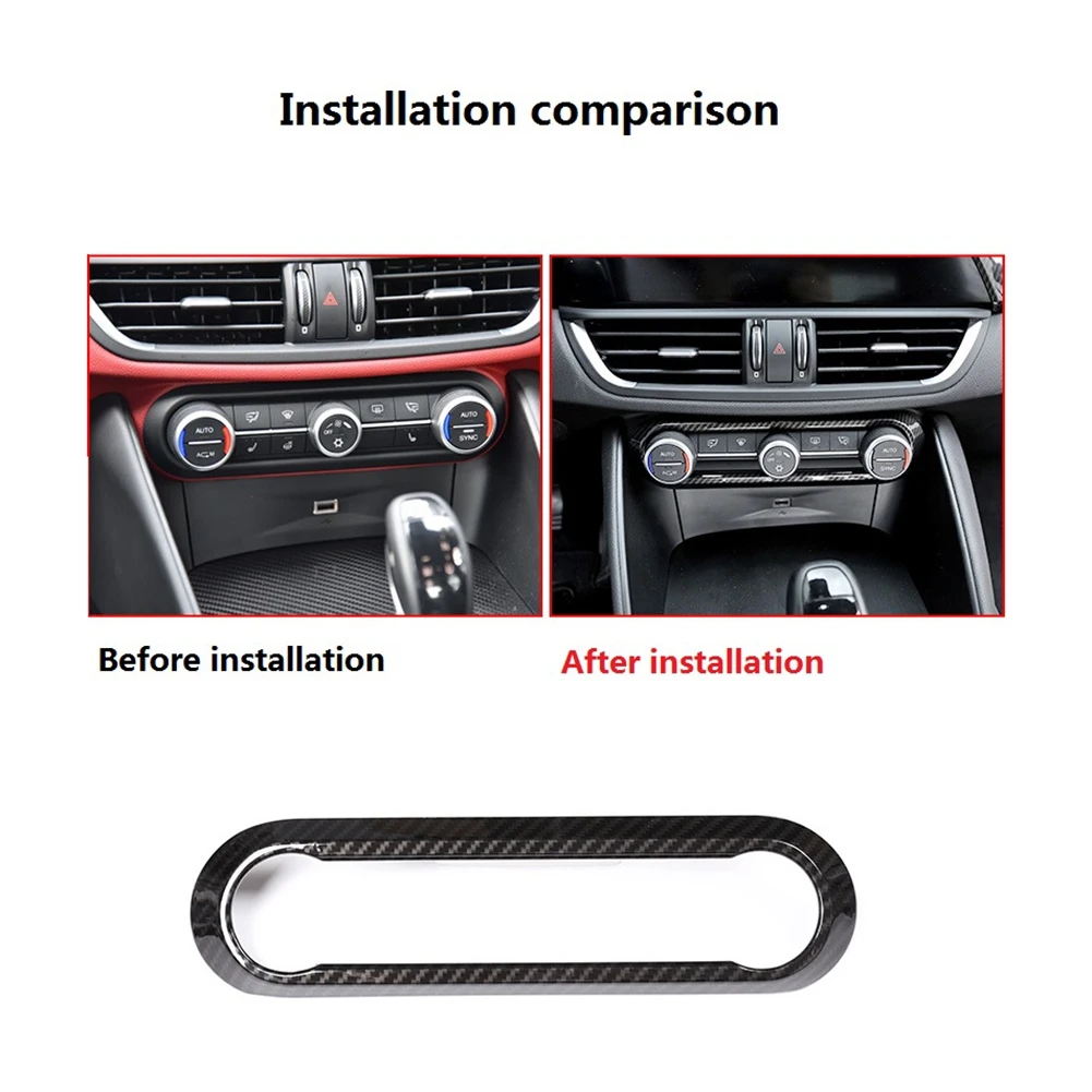 L96A for Alfa Romeo Giulia Stelvio 2017-2019 Car Center AC Air Conditioning Adjustment Frame Trim Cover Accessories,Carbon