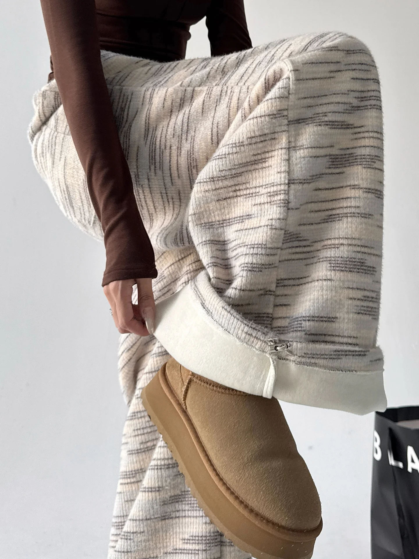 ارتفاع الخصر السراويل واسعة الساق المرأة الخريف الشتاء فضفاضة عادية لينة مريحة مستقيم قطع السراويل بناطيل كاجوال للسيدات #2