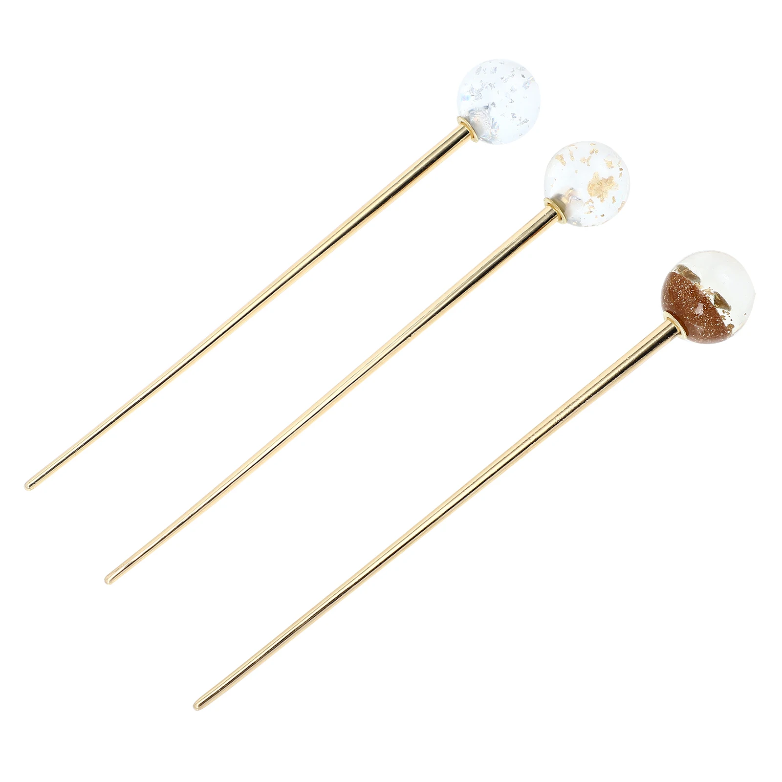 

3pcs Gold Foil Hairpin Styling Accessories Elegant Wedding Hair Sticks Chopsticks for Bun Twist Women Hairpins