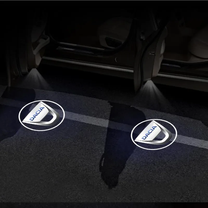 

2PCS LED Car Decor Welcome Logo Light Courtesy Door Lamp Accessorie For Dacia Duster Logan MCV Sandero Stepway Dokker