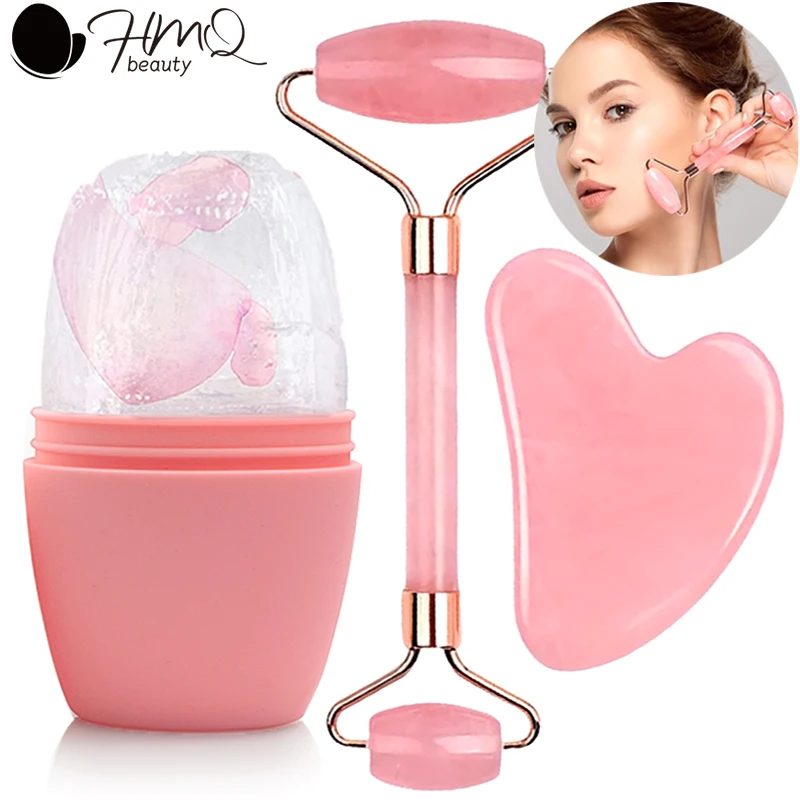 

3Pcs Ice Face Roller Facial Massager Kit Facial Roller GuaSha Tool Reusable Face Lifting Contouring Tools Beauty Skin Care Tools