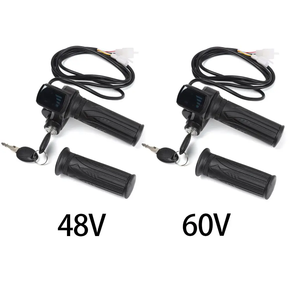 

Cable Refitting Accessories Twist Accelerator E-Bike Throttle Grip Electric Bicycle Handlebar With Keys LCD Display