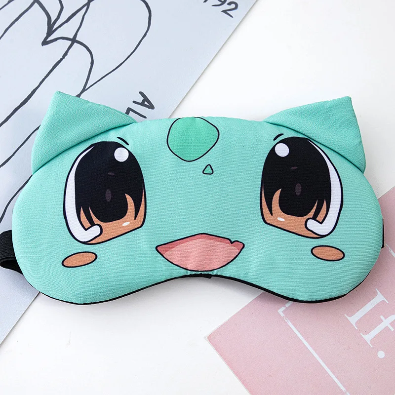 Pokemon Anime Figure Cute Pikachu Plush Eye Mask Sleep Shade Improves Sleep Quality Winter Summer Squirtle Eye Mask for Kids