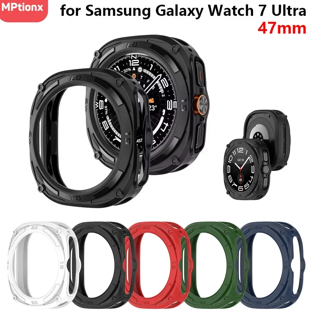 

Case for Samsung Galaxy Watch 7 Ultra 47mm Coverage Protective Armored TPU Cover for Galaxy Watch 7 Ultra 47mm Accessories Frame