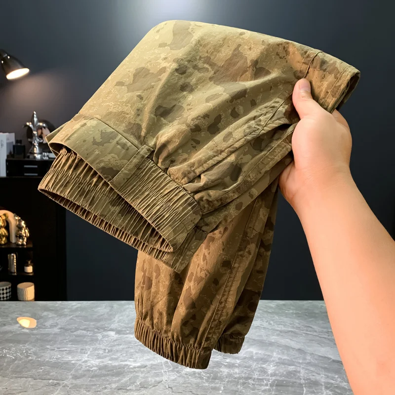 Летние тонкие камуфляжные рабочие брюки, повседневные мужские брюки, новинка 2025 года, универсальные свободные спортивные брюки до щиколотки