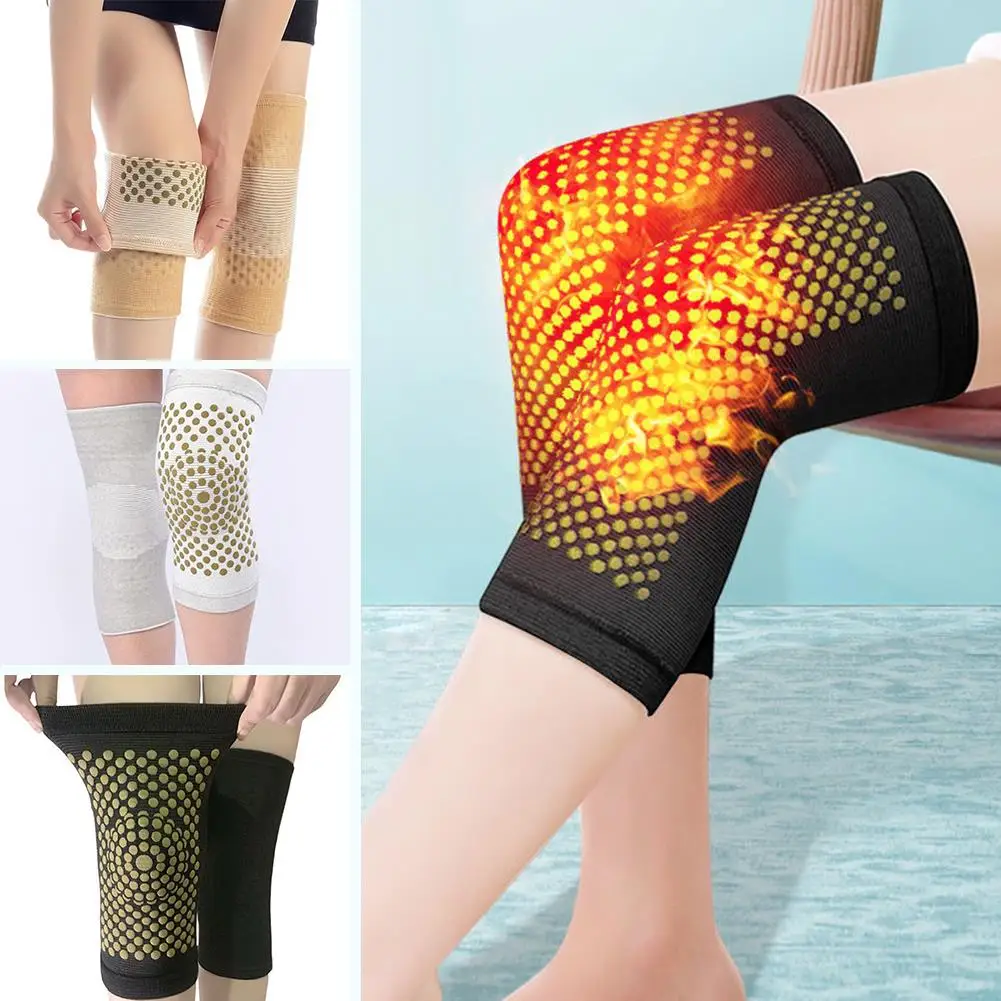 

1 пара наколенников из полыни, самонагревающиеся, четырехсторонние, эластичные, для сохранения тепла, старые холодные ноги для мужчин и женщин, защита суставов икр