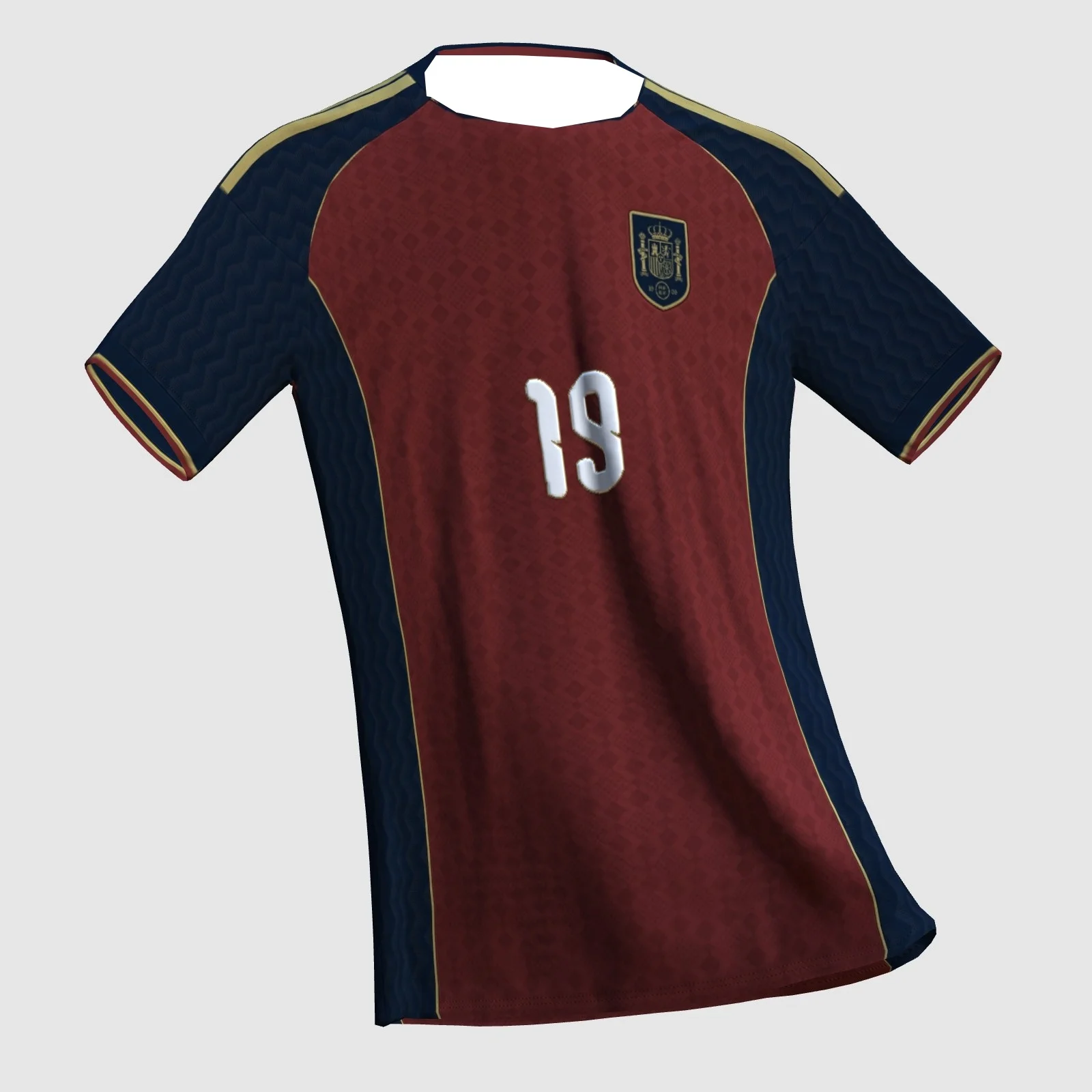 Maillot de football conceptuel fait main de la collection Fan Color Blocking espagnole, imprimé en 3D, à séchage rapide, pour l'entraînement sportif, pour hommes