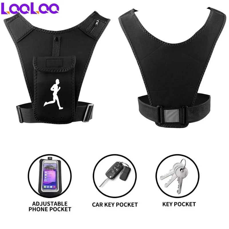 1Pcs  Running Vest Phone Holder for Men Women,Cell Phone Key Pouch,Hydration Vest Train Free Workout Gear Lightweight