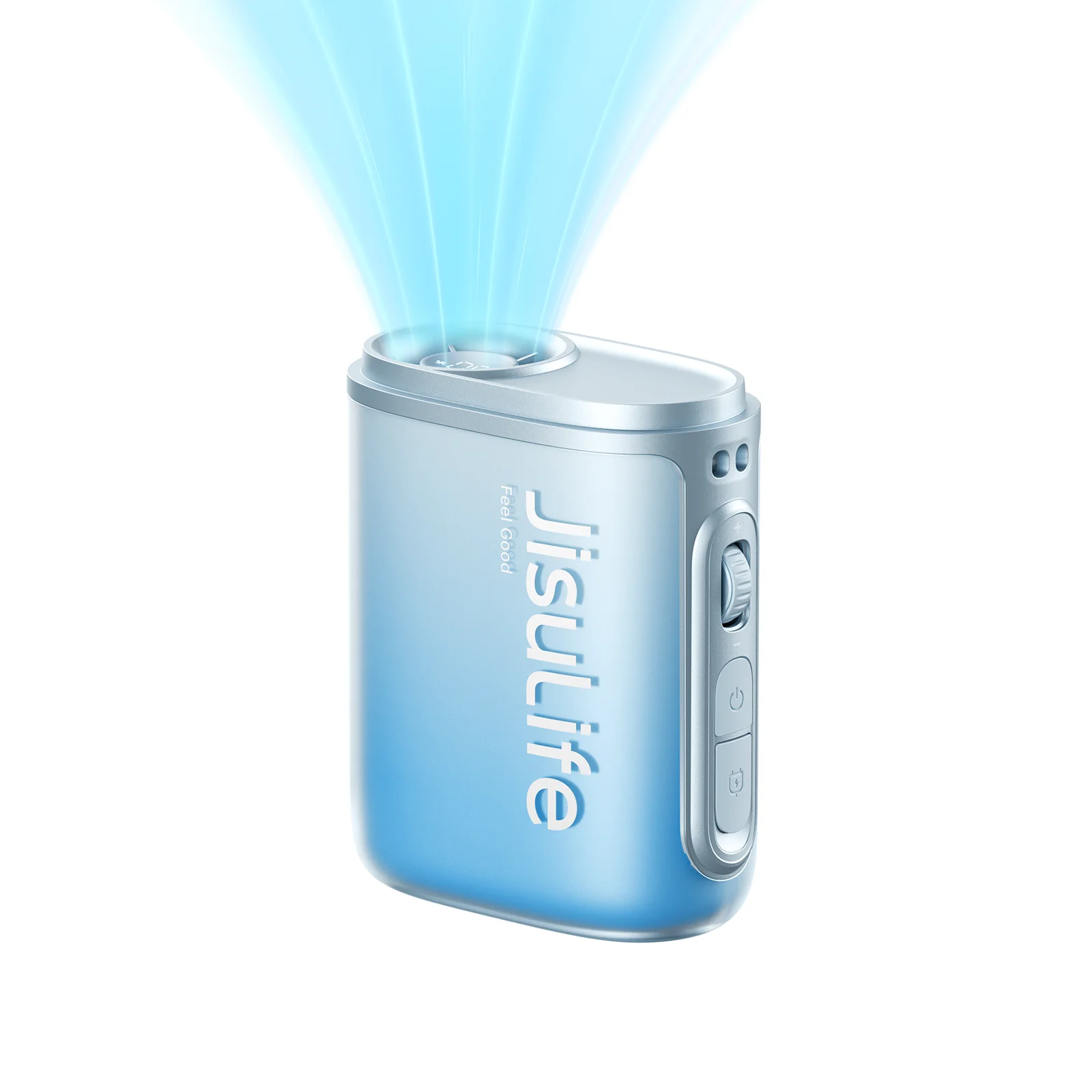 JISULIFE Draagbare nekventilator 4500mAh batterij met 100 windsnelheden Draagbare tailleventilator met LED-display Ultralichtgewicht modeventilator