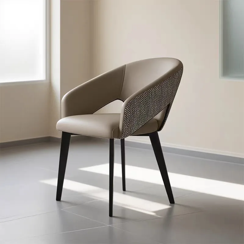 Luxury Italian Modern Minimalist Iron Backrest Dining Chairs-Eco-Friendly Home Furniture For Hotel Restaurant Living Room Indoor