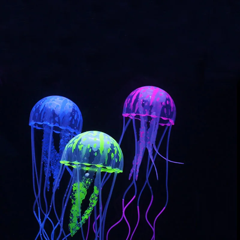 Jellyfish Water Tank Aquarium Decoration Artificial Glowing Effect Jellyfish Ornament Fish Tank Decor Colorful Home Decoration