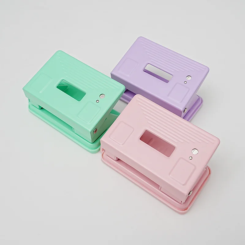 Macaron Loose-leaf Book Puncher Metal Medium-sized Double-hole Punching Machine 6mm Student A4 Paper Punching Machine