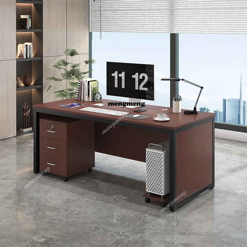 

Nordic Wooden Office Desks Vintage Designer Brown Standing Luxury Office Desks Modern White Large Escritorios Work Station Table