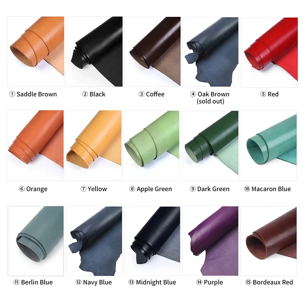 WUTA 3 أقدام مربعة غير منتظمة ملونة من جلد البقر المدبوغ بالخضراوات قطعة من الجلد الطبيعي المشمع بالحبوب الكاملة