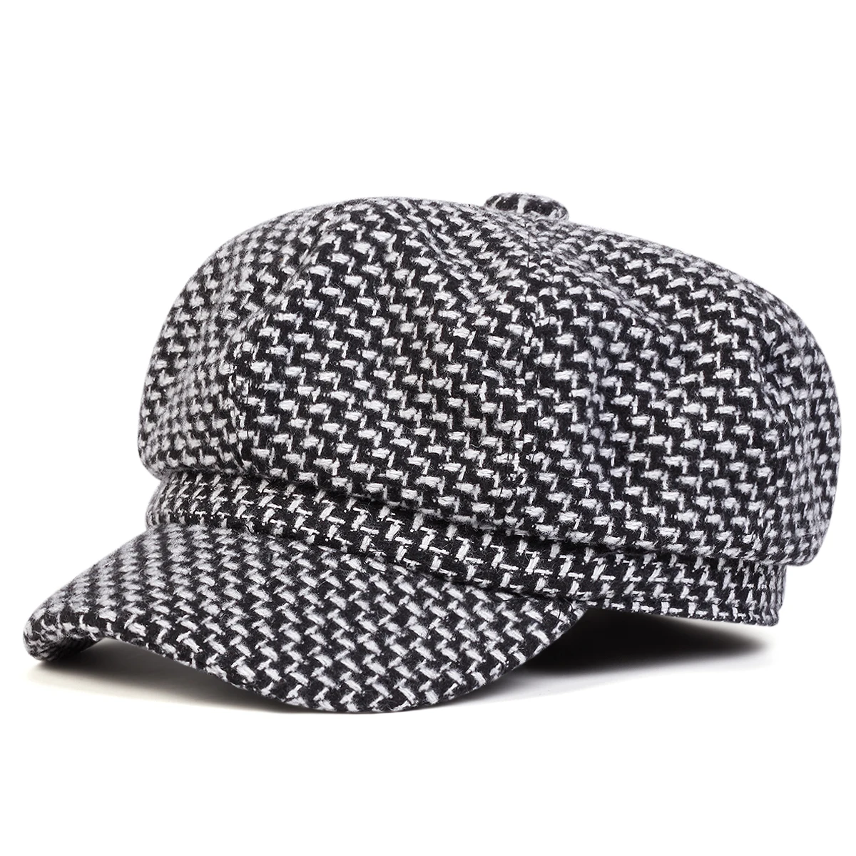 Gorro Unisex con rejilla de mil pájaros, gorro de vendedor de periódicos con personalidad, boina Retro para primavera y otoño, sombreros casuales salvajes, gorra octogonal