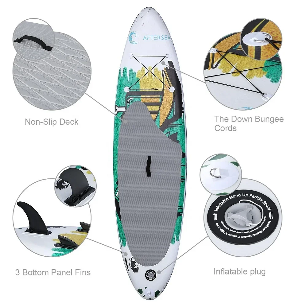 Ultra low price wholesale drop stitch thicker water standing DOUBLE CHAMBER inflatable SUP surfboard