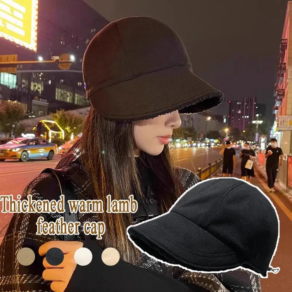 

Women Autumn Winter Hat Fashion Korean Warm Fleece Visors Outdoor Thickened Plush Warmth Peaked Caps Casual Sunhat Bomber Hats