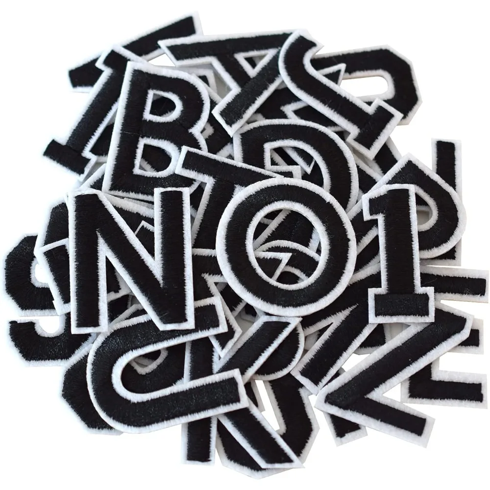 For Black Letter Hot Stamping Patch Letter Clothing Pants Shoes Hats, Socks, Dresses DIY Accessories Stickers