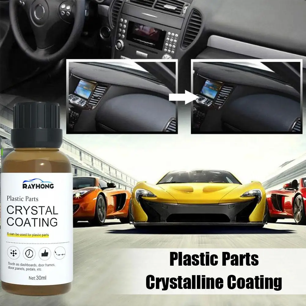 Car Plastic Restorer Parts Crystal-coated Plastic Rubber Repair Clean Black Shiny Seal Brightening Parts Retread