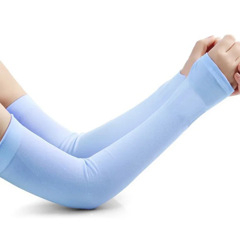 Ijs Zijde Mouw Zonnebrandcrème Manchet Armmouwen Uv Zon Beschermen Antislip Zomer Mannen Vrouwen Handschoenen Outdoor Rijden Arm Cover