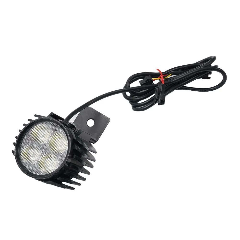 E-Bike Front Light Headlight Part Accessories Replacement With Horn 12-80V 3 Lines ABS Plastic Electric Scooter