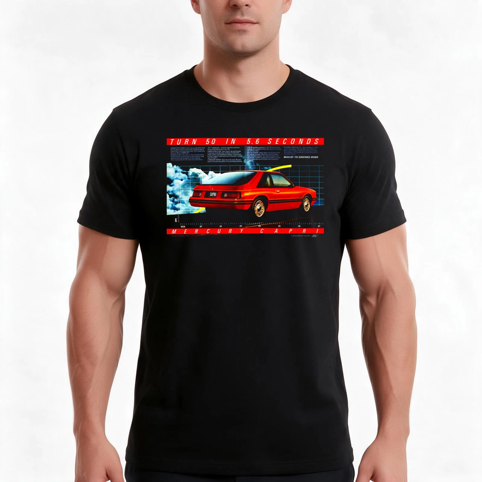 MERCURY CAPRI T-Shirt Summer Casual Cotton Tee Oversized Streetwear Tops Vintage Graphic Print Loose Fit Short Sleeve