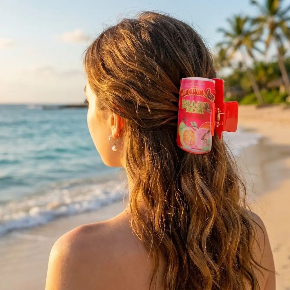 Hairpin Hawaiian Juice Jar Hair Claw Large Size Colorful Plastic Shark Clip Cartoon Geometry Beverage Can Hair Clip Headwear
