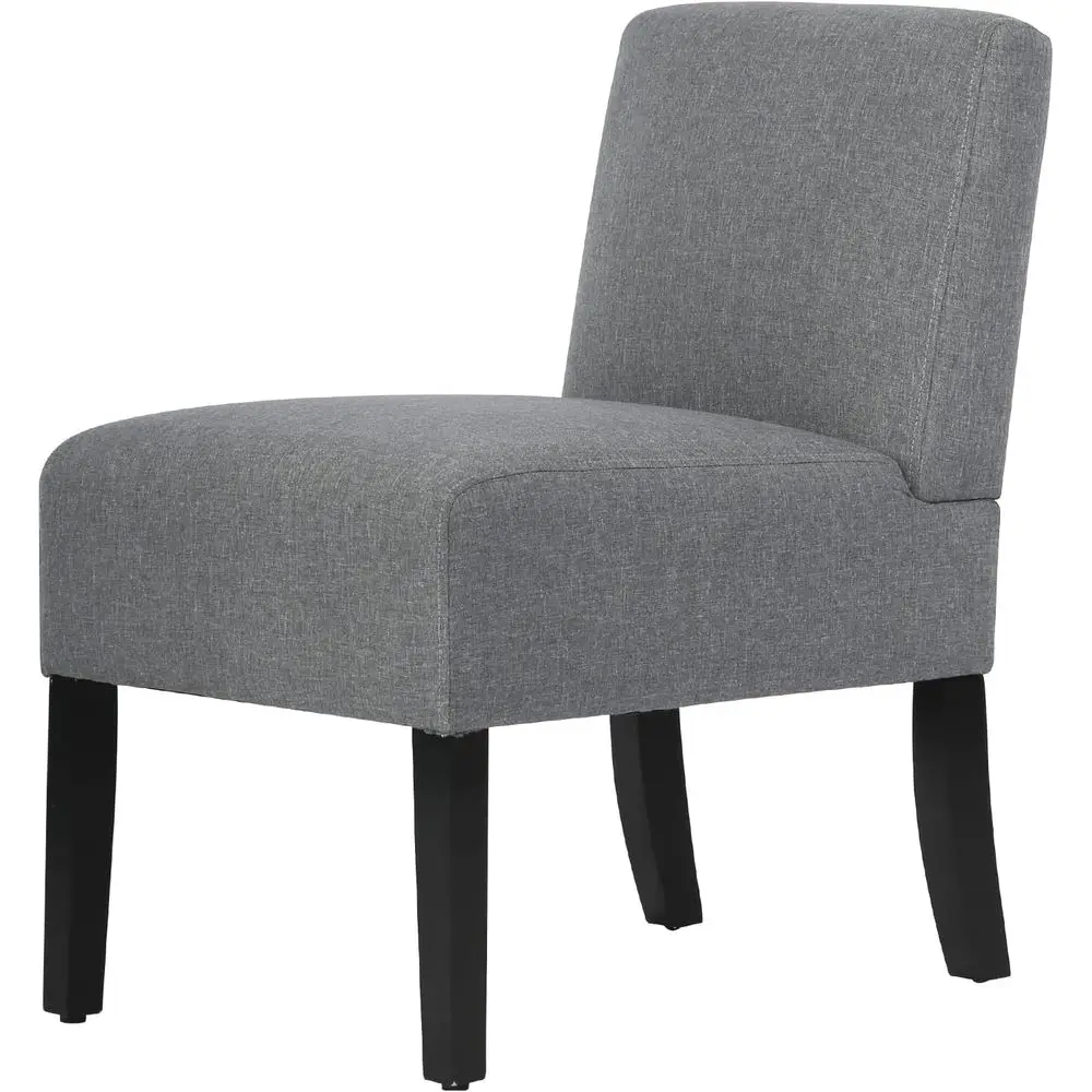 Grey Hard Wood Accent Chair with High Density Cushions, Soft Fabric Finish | Suitable for Home, Living Room, Bedroom, Office
