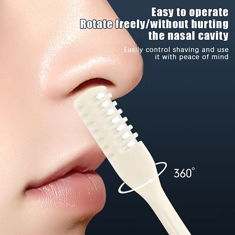 Set of 10 Multi-Directional Nose Hair Cutter, Manual Trimmer with Dual Edge Blades for Men & Women