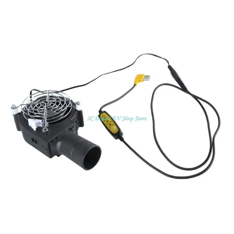 E74D Portable USB Fan BBQ Air Mover Blower Fan for Camping Quick Charcoal Starter For Workers And Outdoor Enthusiasts