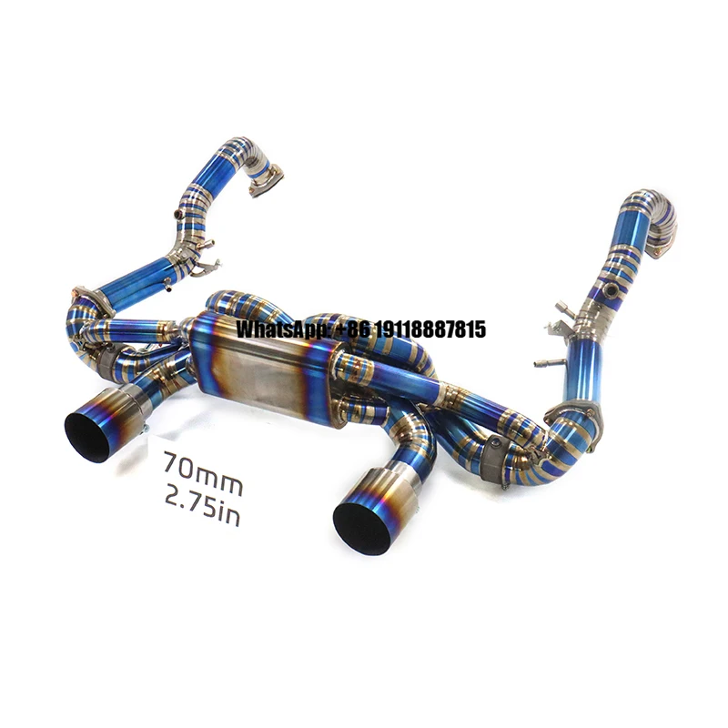 Ouchi Titanium Exhaust Full Set for Porsche 718 GT4 RS Muffler with Downpipe Valve Catback Auto Performance Parts