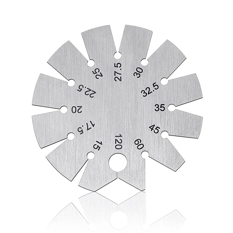 

Bevel Gauge Axe Angle Gauge Round Shape Knife Angle Finder Knife Blade Angle Gauge 15-120° For Measuring Knife Angle