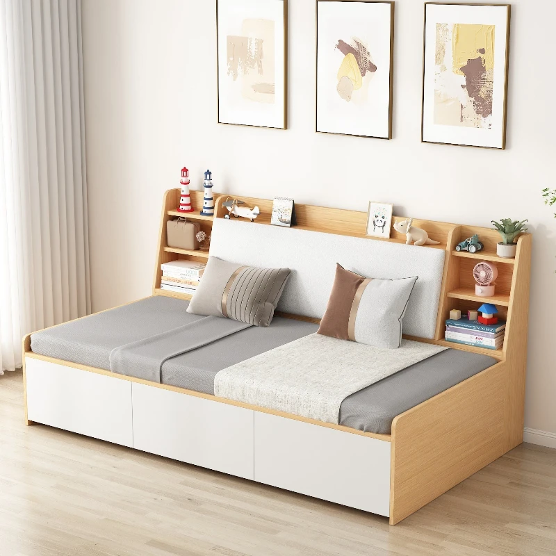 

Living room tatami bed side bookshelf bed 1.2 meters single bed