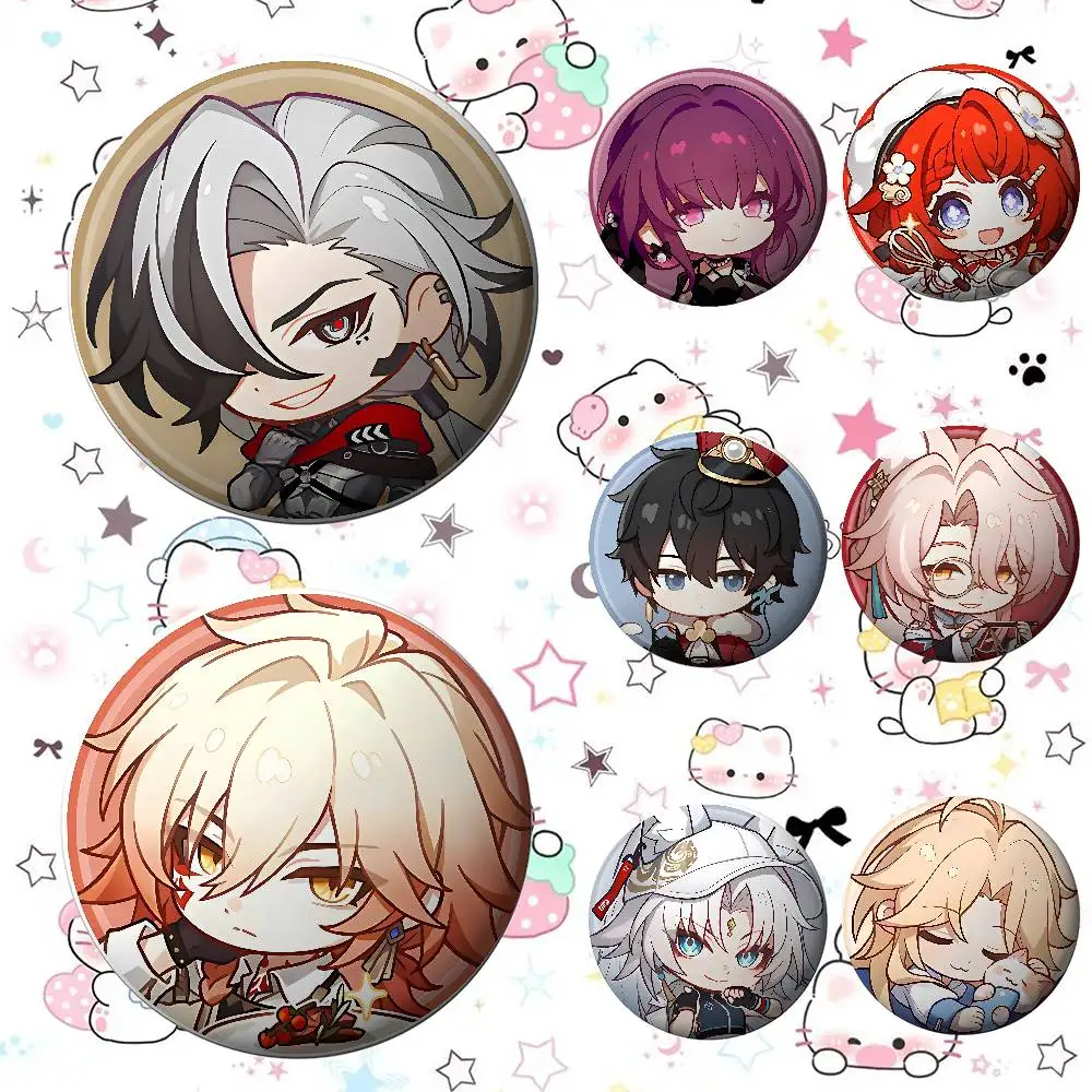 Anime H-Honkai Star Rail Badges Badges Cartoon Round Brooches On Backpack Jacket Acrylic Button Pins Collection Gifts