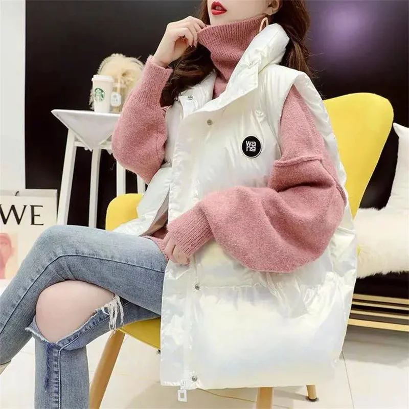 2025 nuova moda invernale giacca imbottita in cotone donna gilet giacche donna gilet allentato cappotto autunno inverno gilet outwear femminile
