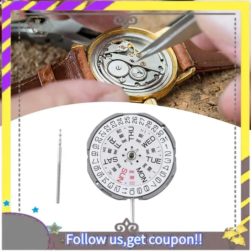 

Новый кварцевый механизм GM02, двойной календарь, 3-контактный цифровой механизм для часов, календарь недели, аксессуары для часов